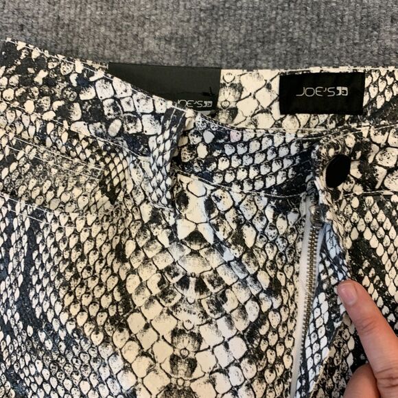 Joe's Jeans High Rise Scaled Python Snake Pants Womens 27 White Black Cigarette - Picture 9 of 16